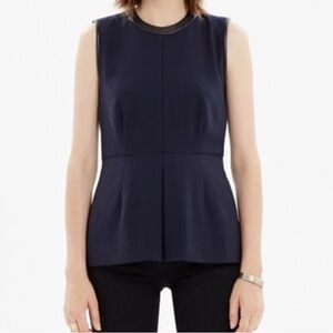 Madewell leather trim peplum top
